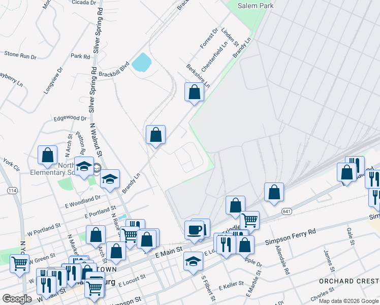 map of restaurants, bars, coffee shops, grocery stores, and more near 1031 Admiral's Quay Drive in Mechanicsburg