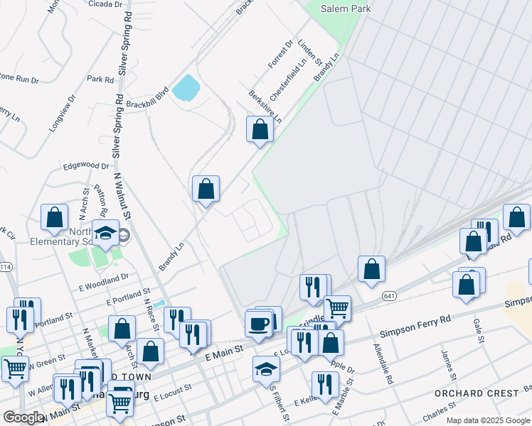 map of restaurants, bars, coffee shops, grocery stores, and more near 832 Admiral's Quay Drive in Mechanicsburg