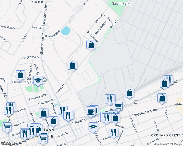 map of restaurants, bars, coffee shops, grocery stores, and more near 822 Admiral's Quay Drive in Mechanicsburg