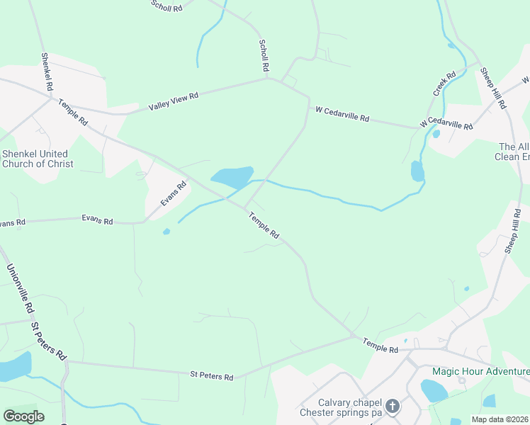 map of restaurants, bars, coffee shops, grocery stores, and more near 1280 Temple Road in Pottstown