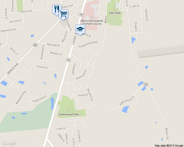 map of restaurants, bars, coffee shops, grocery stores, and more near 1049 Coventry Way in Marysville
