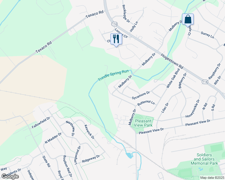 map of restaurants, bars, coffee shops, grocery stores, and more near 502 Brook Meadow Drive in Mechanicsburg
