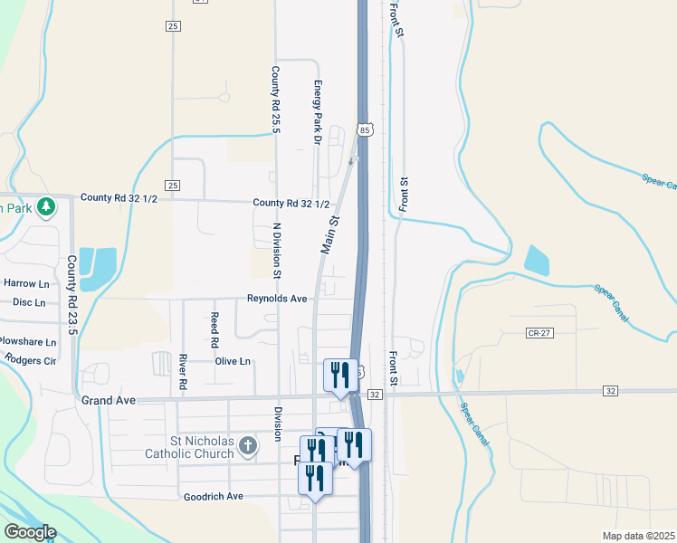 map of restaurants, bars, coffee shops, grocery stores, and more near in Platteville