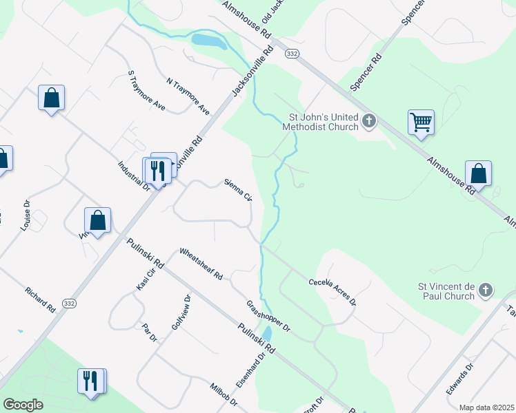 map of restaurants, bars, coffee shops, grocery stores, and more near 29 Sienna Circle in Ivyland