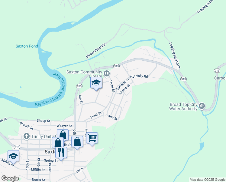 map of restaurants, bars, coffee shops, grocery stores, and more near 182 Figard St in Saxton