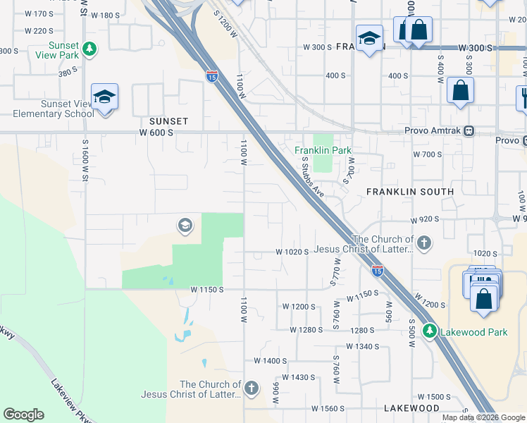 map of restaurants, bars, coffee shops, grocery stores, and more near 1017 W 850 S in Provo