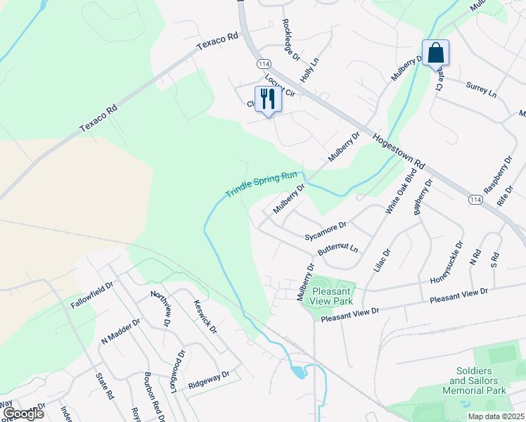 map of restaurants, bars, coffee shops, grocery stores, and more near 503 Brook Meadow Drive in Mechanicsburg