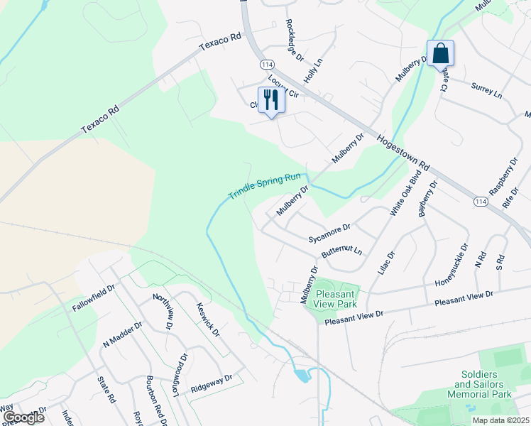 map of restaurants, bars, coffee shops, grocery stores, and more near 502 Brook Meadow Drive in Mechanicsburg