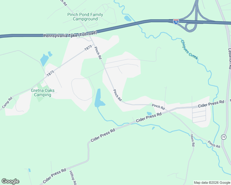 map of restaurants, bars, coffee shops, grocery stores, and more near 2813 Pinch Road in Manheim