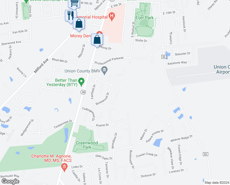 map of restaurants, bars, coffee shops, grocery stores, and more near 1107 Coventry Way in Marysville