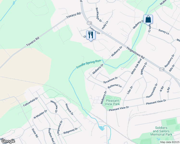 map of restaurants, bars, coffee shops, grocery stores, and more near 405 Brook Meadow Drive in Mechanicsburg