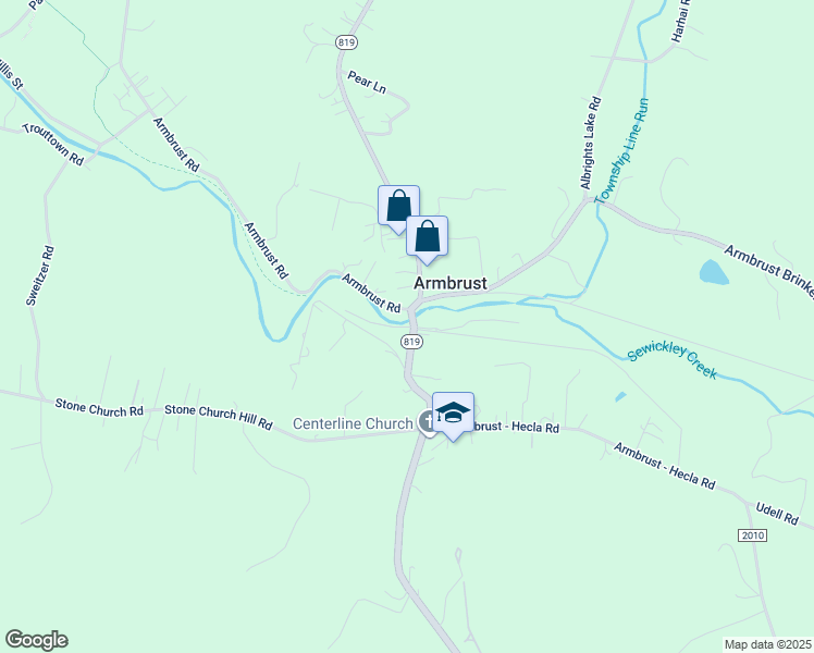 map of restaurants, bars, coffee shops, grocery stores, and more near 7847 Pennsylvania 819 in Hunker