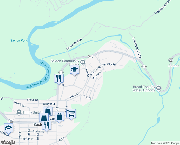 map of restaurants, bars, coffee shops, grocery stores, and more near 153-182 Figard Street in Saxton