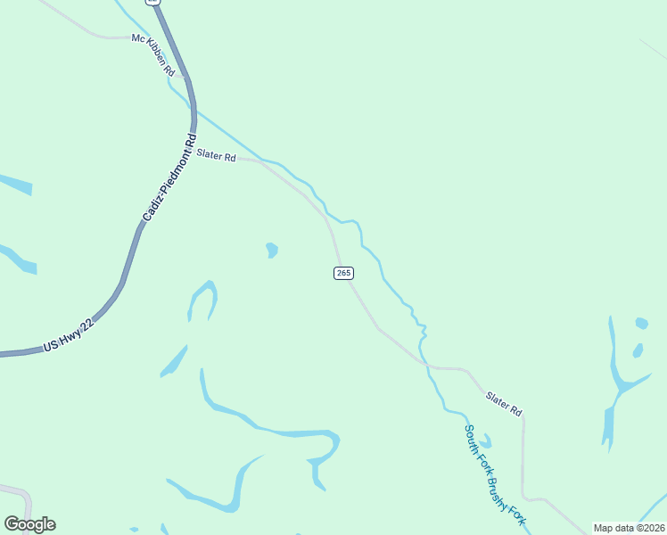 map of restaurants, bars, coffee shops, grocery stores, and more near 77900 Slater Road in Cadiz