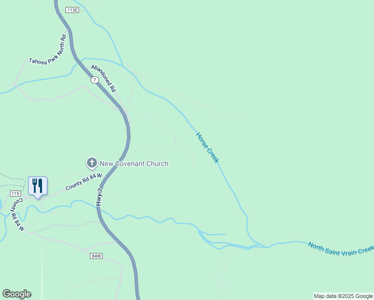 map of restaurants, bars, coffee shops, grocery stores, and more near 232 Tahosa Park South Road in Allenspark