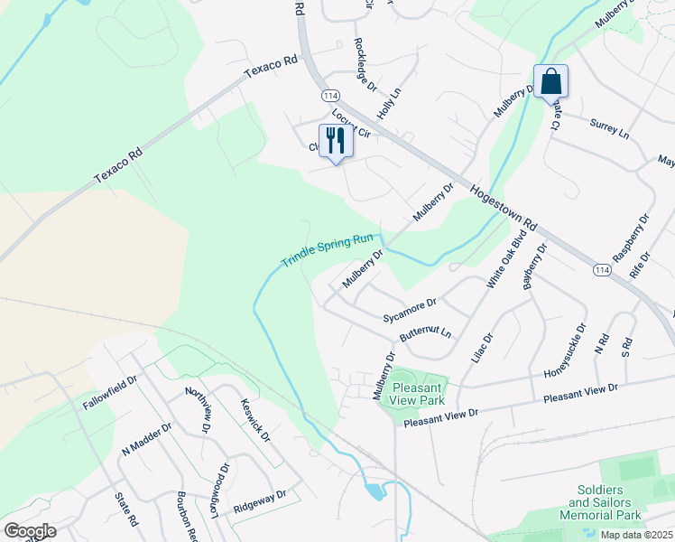 map of restaurants, bars, coffee shops, grocery stores, and more near 201 Brook Meadow Drive in Mechanicsburg