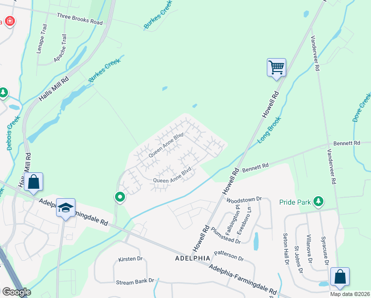 map of restaurants, bars, coffee shops, grocery stores, and more near 47 Jaffreyton Close in Freehold