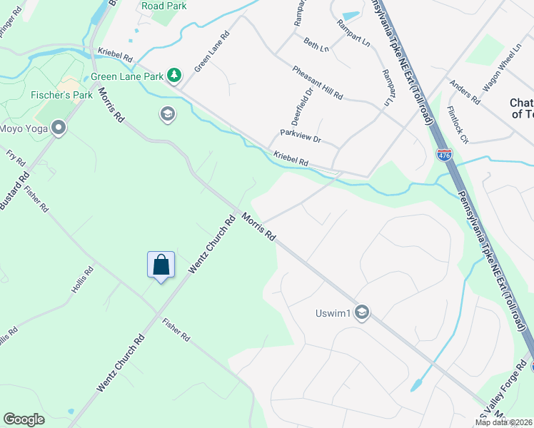 map of restaurants, bars, coffee shops, grocery stores, and more near 2080 Trumbauer Road in Lansdale