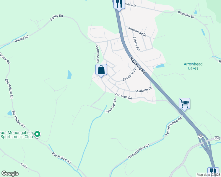map of restaurants, bars, coffee shops, grocery stores, and more near 207 Torrence Road in Elizabeth