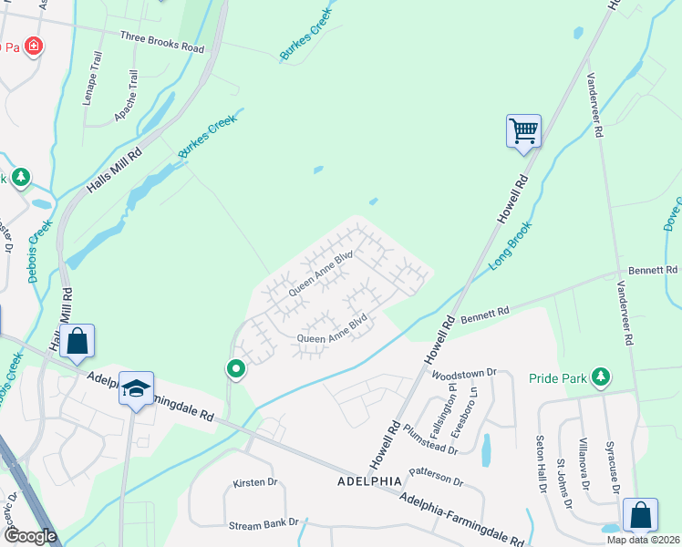 map of restaurants, bars, coffee shops, grocery stores, and more near 26 Gatley Close in Freehold