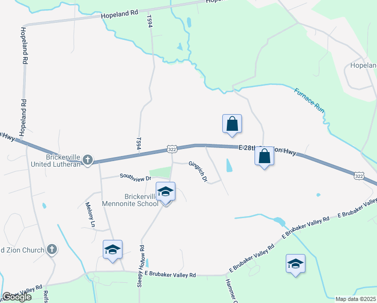 map of restaurants, bars, coffee shops, grocery stores, and more near 518 East 28th Division Highway in Lititz