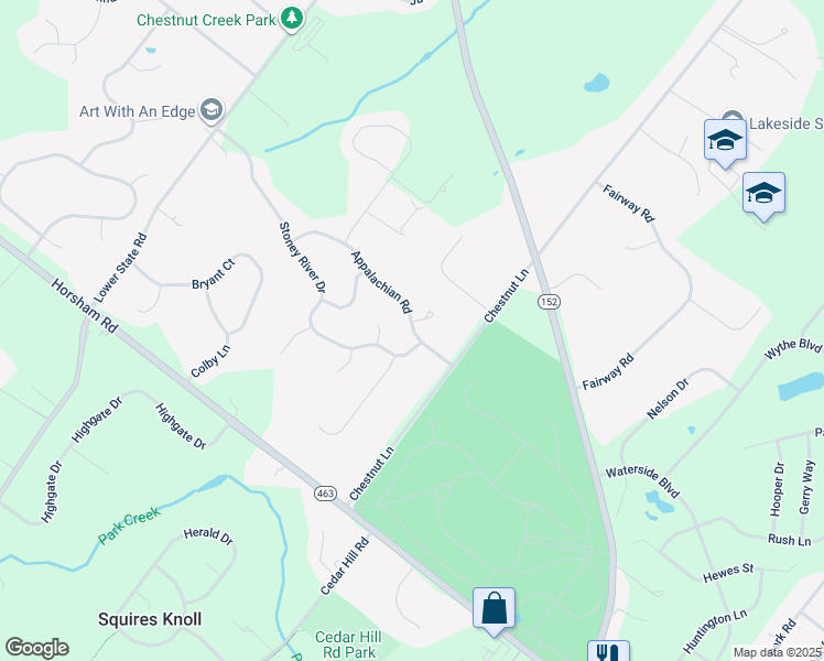 map of restaurants, bars, coffee shops, grocery stores, and more near 1256 Appalachian Road in Ambler