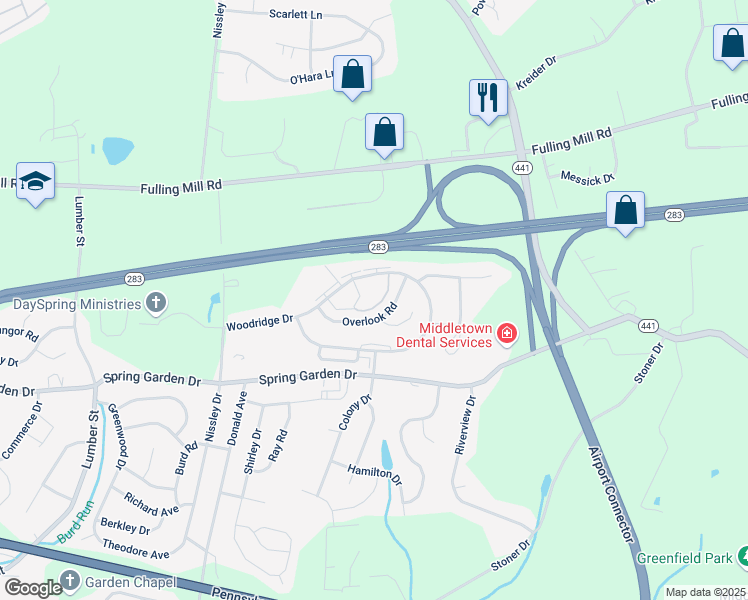 map of restaurants, bars, coffee shops, grocery stores, and more near 953 Woodridge Drive in Middletown