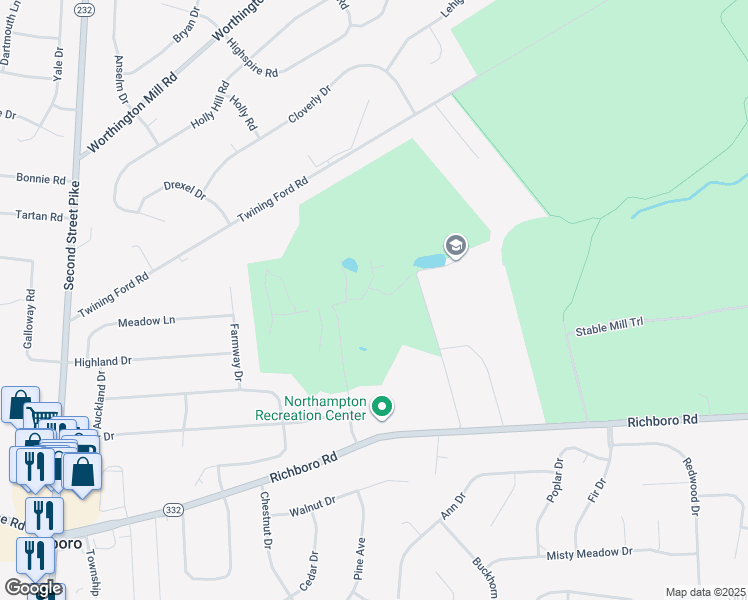 map of restaurants, bars, coffee shops, grocery stores, and more near in Southampton