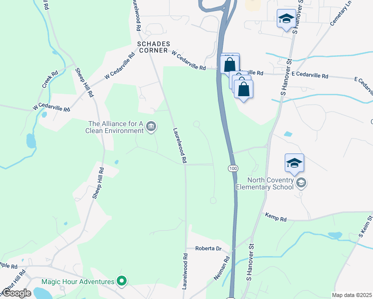 map of restaurants, bars, coffee shops, grocery stores, and more near 1194 Laurelwood Road in Pottstown