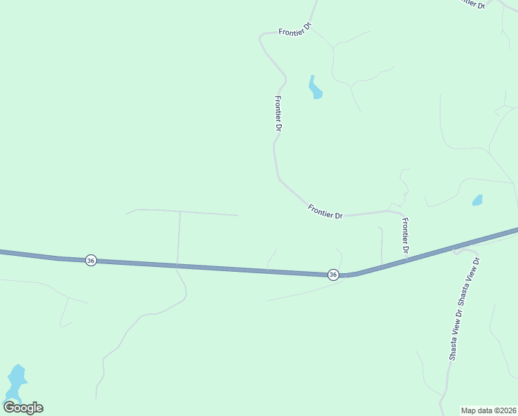 map of restaurants, bars, coffee shops, grocery stores, and more near 14835 Frontier Drive in Red Bluff