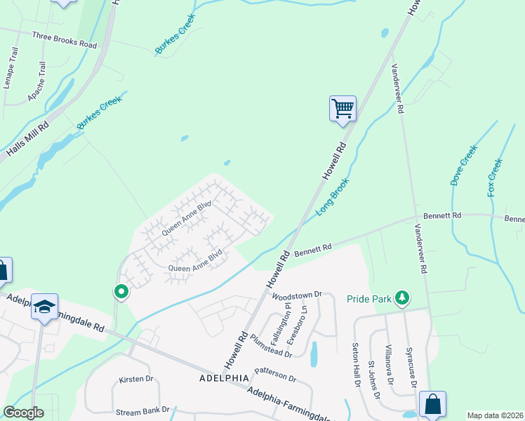 map of restaurants, bars, coffee shops, grocery stores, and more near 35 Ivy Ridge Close in Freehold