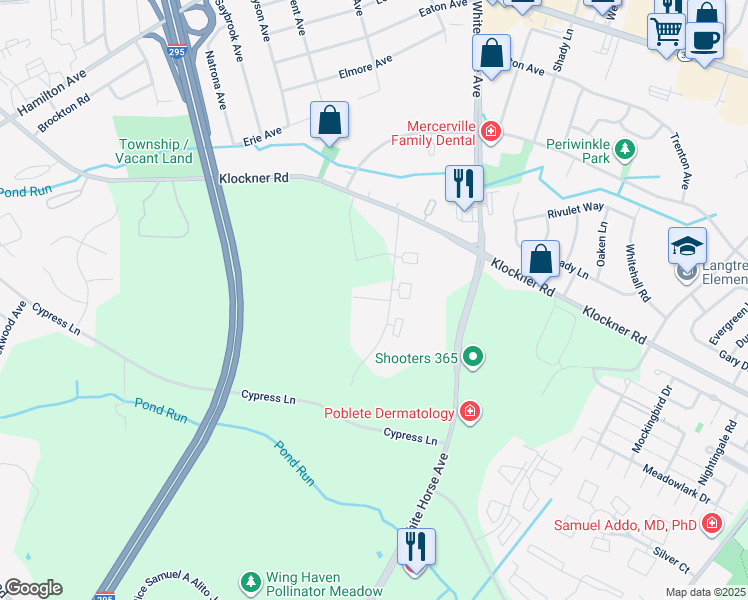 map of restaurants, bars, coffee shops, grocery stores, and more near 11 Lamont Avenue in Hamilton Township