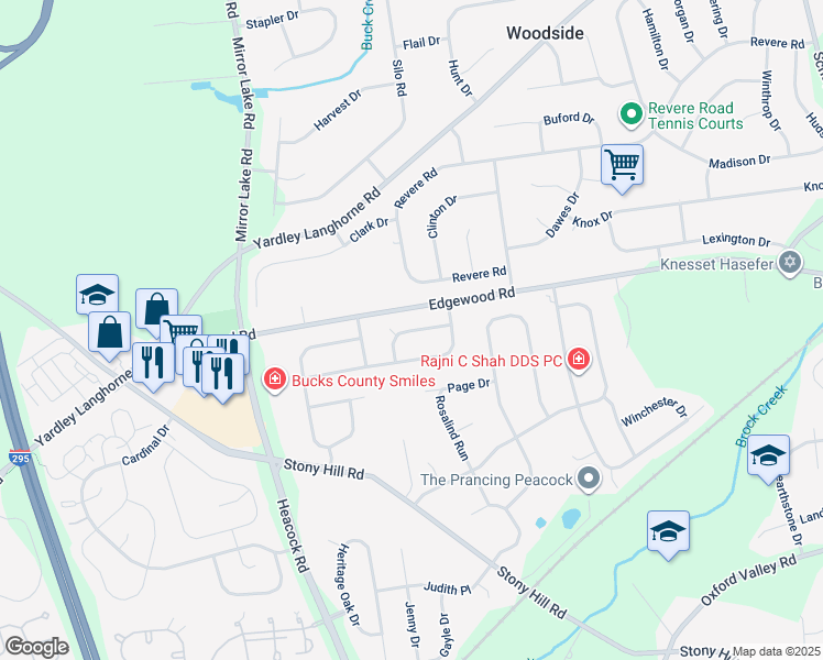 map of restaurants, bars, coffee shops, grocery stores, and more near 717 Stewarts Way in Morrisville
