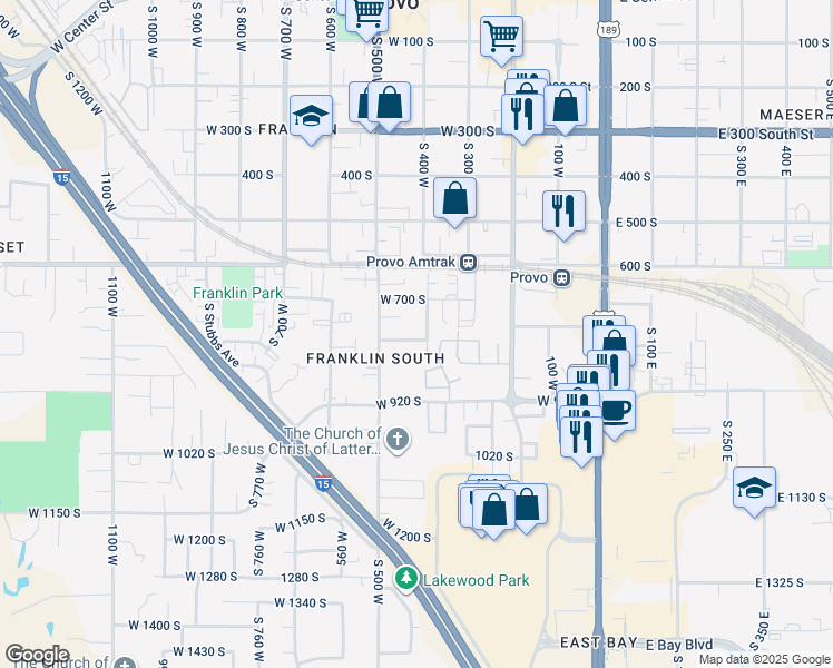 map of restaurants, bars, coffee shops, grocery stores, and more near 428 West McClellan CT in Provo