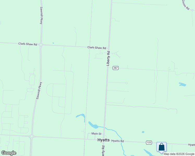 map of restaurants, bars, coffee shops, grocery stores, and more near 5510 Liberty Road in Powell