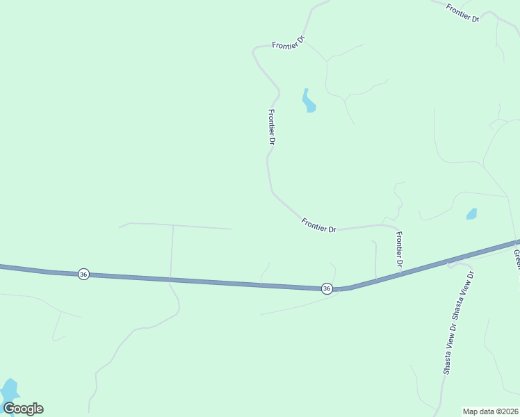 map of restaurants, bars, coffee shops, grocery stores, and more near 14835 Frontier Drive in Red Bluff