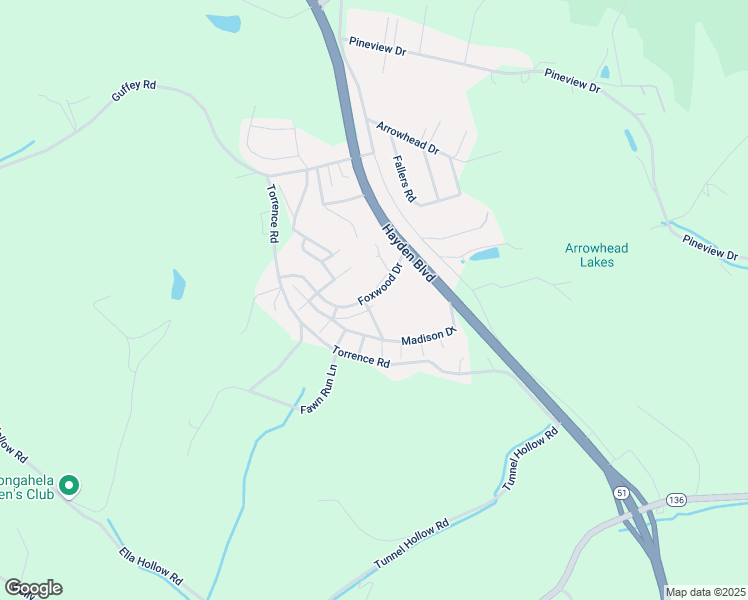 map of restaurants, bars, coffee shops, grocery stores, and more near 2020 Foxwood Drive in Elizabeth