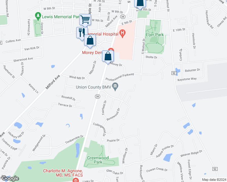 map of restaurants, bars, coffee shops, grocery stores, and more near 940 London Avenue in Marysville