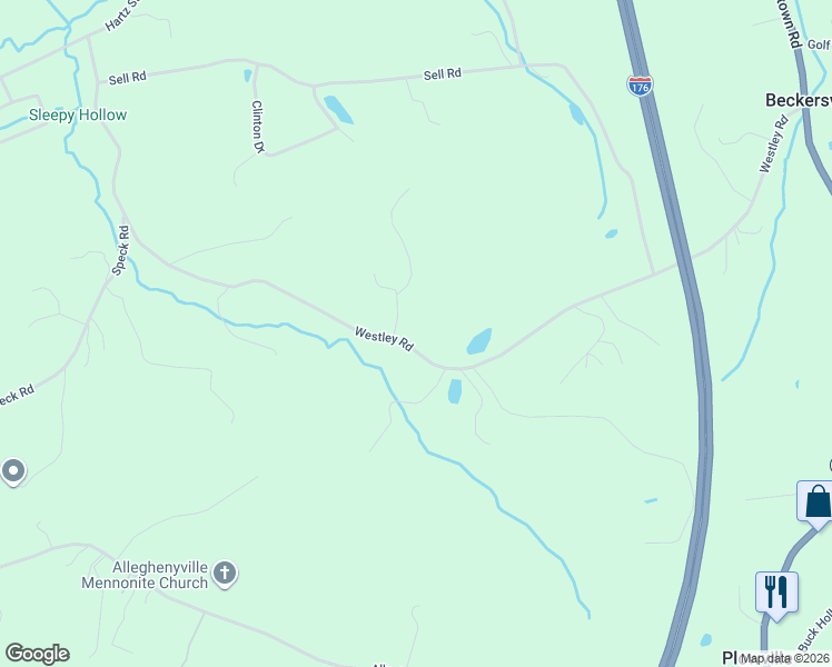 map of restaurants, bars, coffee shops, grocery stores, and more near 435 Westley Rd in Mohnton
