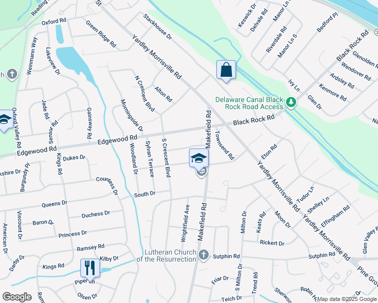 map of restaurants, bars, coffee shops, grocery stores, and more near 5 Colonial Ridge Drive in Morrisville