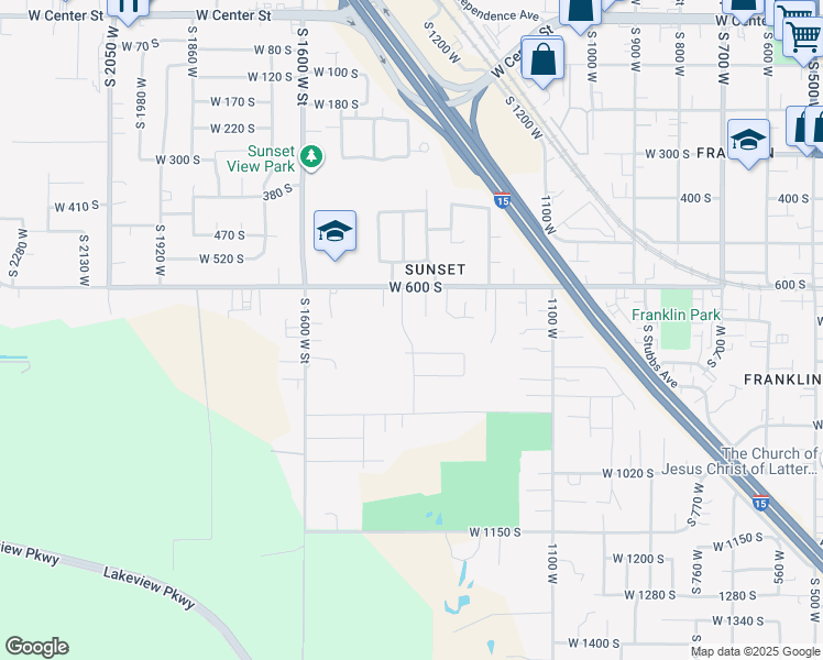 map of restaurants, bars, coffee shops, grocery stores, and more near 701 South 1400 West in Provo