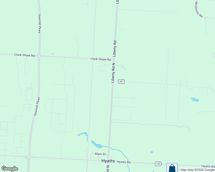 map of restaurants, bars, coffee shops, grocery stores, and more near 5510 Liberty Road North in Powell