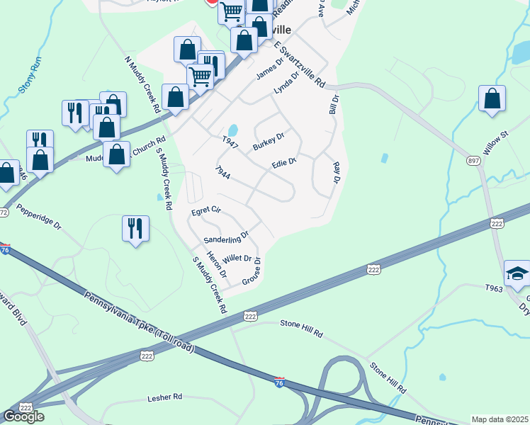 map of restaurants, bars, coffee shops, grocery stores, and more near 1 West Kestrel Drive in Denver