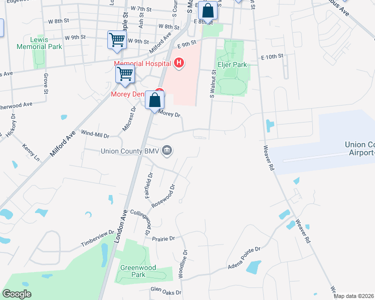 map of restaurants, bars, coffee shops, grocery stores, and more near 981 Coventry Place in Marysville