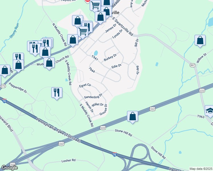 map of restaurants, bars, coffee shops, grocery stores, and more near 3 West Kestrel Drive in Denver