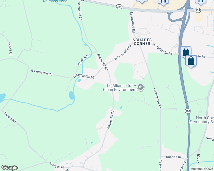 map of restaurants, bars, coffee shops, grocery stores, and more near 1141 Sheep Hill Road in Pottstown