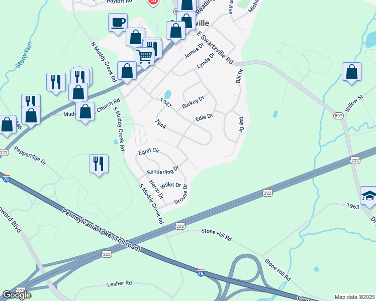 map of restaurants, bars, coffee shops, grocery stores, and more near 3 West Kestrel Drive in Denver