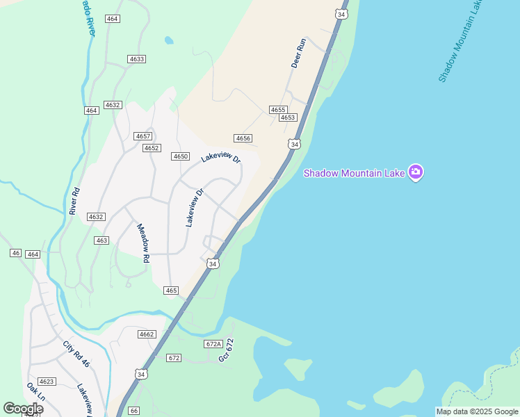 map of restaurants, bars, coffee shops, grocery stores, and more near 12703 U.S. Route 34 in Grand Lake