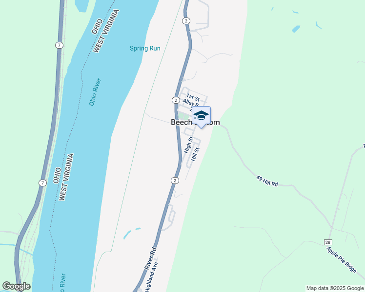 map of restaurants, bars, coffee shops, grocery stores, and more near 10 4th Street in Wellsburg