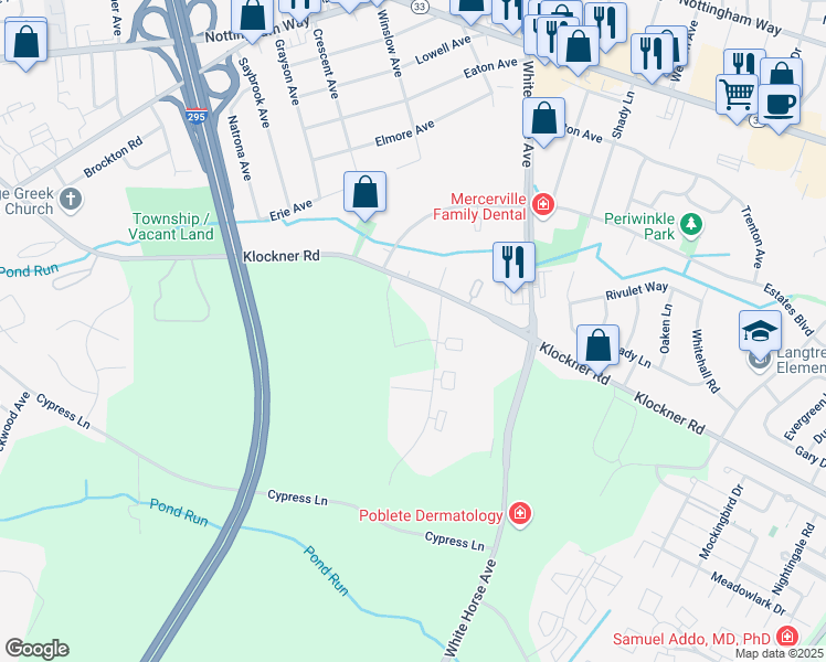map of restaurants, bars, coffee shops, grocery stores, and more near 9 Lamont Avenue in Trenton